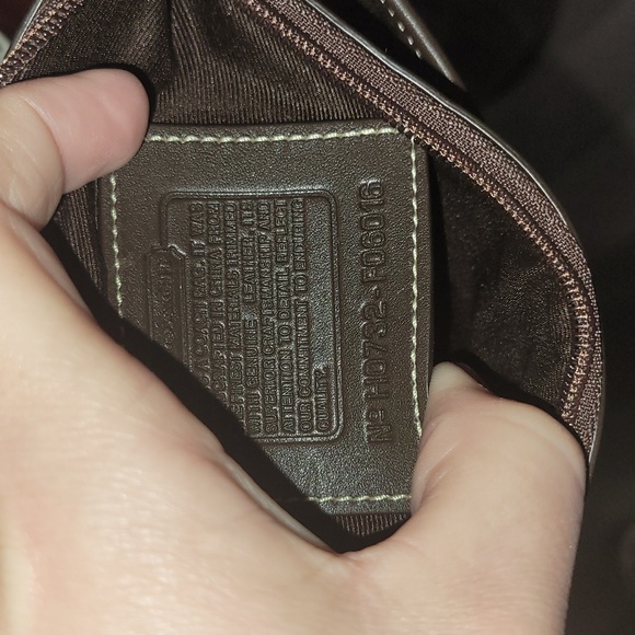 Coach Signature F06016 Stripe Swingpack Crossbody Khaki Brown Leather Purse NWT - Picture 5 of 9